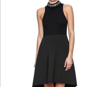 Gracia Black Jeweled Neck Dress